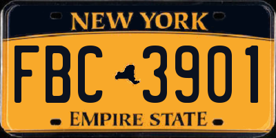 NY license plate FBC3901