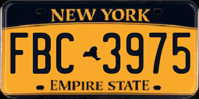 NY license plate FBC3975