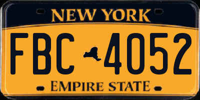 NY license plate FBC4052