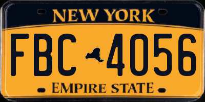 NY license plate FBC4056