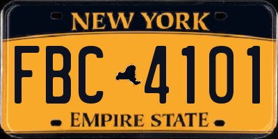 NY license plate FBC4101