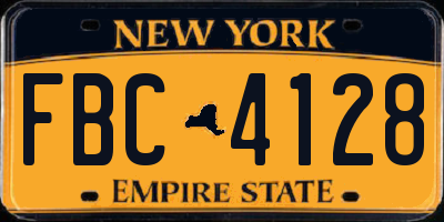 NY license plate FBC4128
