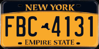 NY license plate FBC4131
