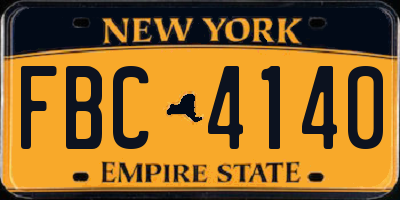 NY license plate FBC4140