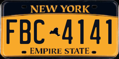 NY license plate FBC4141
