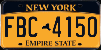 NY license plate FBC4150