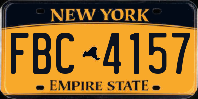 NY license plate FBC4157