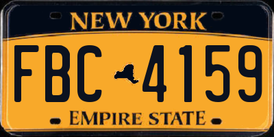 NY license plate FBC4159