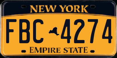 NY license plate FBC4274