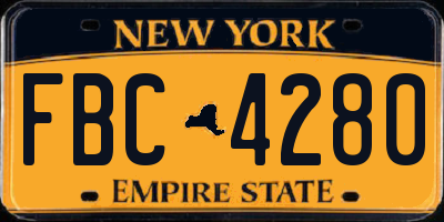 NY license plate FBC4280