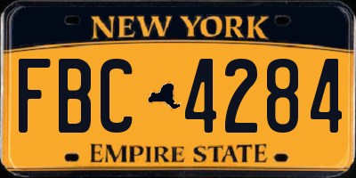 NY license plate FBC4284