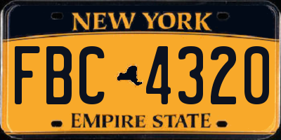 NY license plate FBC4320