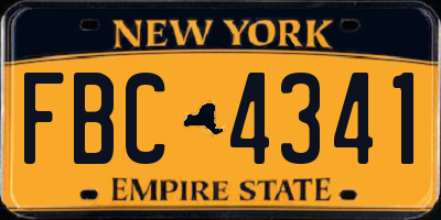 NY license plate FBC4341