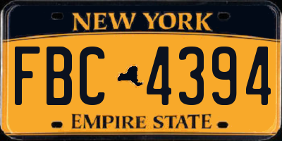 NY license plate FBC4394