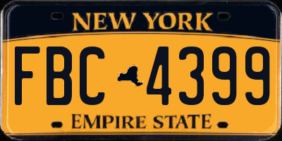 NY license plate FBC4399