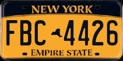 NY license plate FBC4426