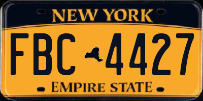 NY license plate FBC4427