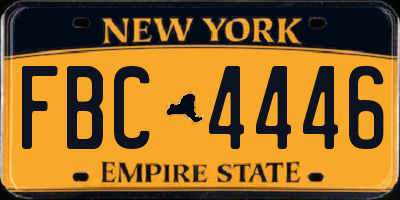 NY license plate FBC4446