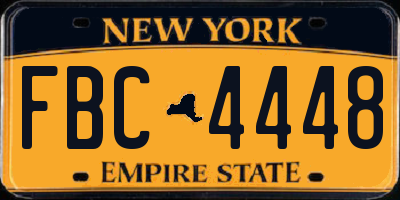 NY license plate FBC4448