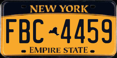 NY license plate FBC4459