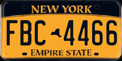 NY license plate FBC4466