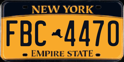 NY license plate FBC4470
