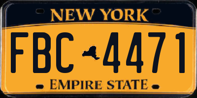 NY license plate FBC4471