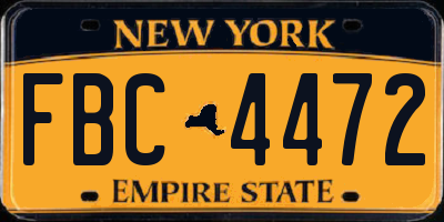NY license plate FBC4472