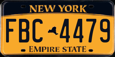 NY license plate FBC4479