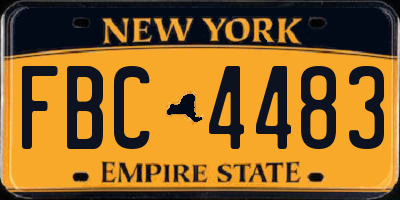 NY license plate FBC4483