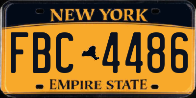 NY license plate FBC4486