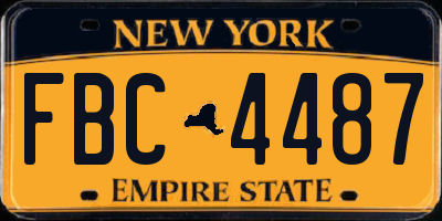 NY license plate FBC4487