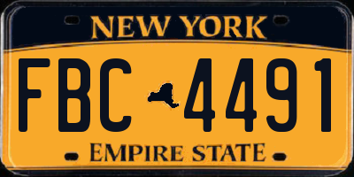 NY license plate FBC4491
