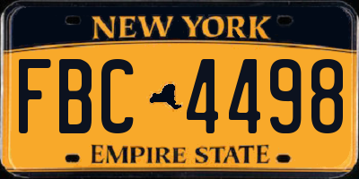 NY license plate FBC4498