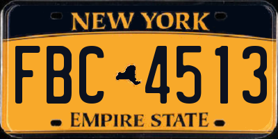 NY license plate FBC4513