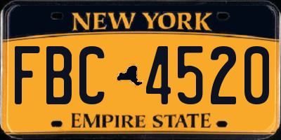 NY license plate FBC4520