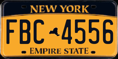 NY license plate FBC4556