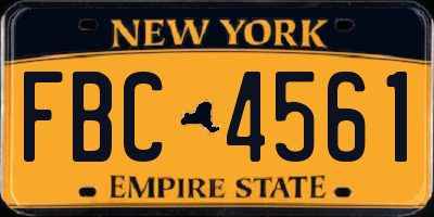 NY license plate FBC4561