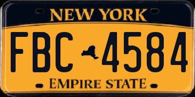 NY license plate FBC4584