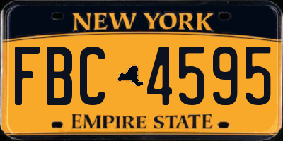 NY license plate FBC4595
