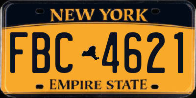 NY license plate FBC4621