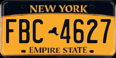 NY license plate FBC4627