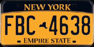 NY license plate FBC4638