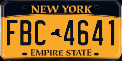 NY license plate FBC4641