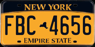 NY license plate FBC4656
