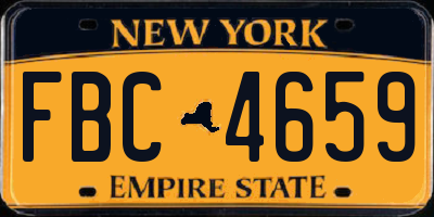 NY license plate FBC4659