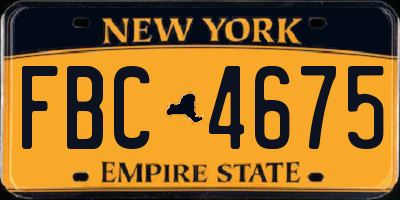NY license plate FBC4675