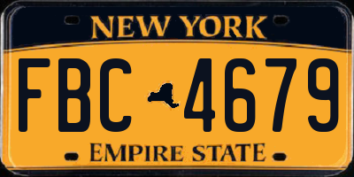 NY license plate FBC4679