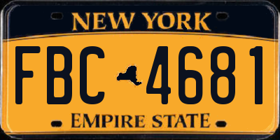 NY license plate FBC4681
