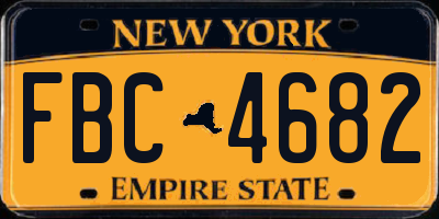 NY license plate FBC4682